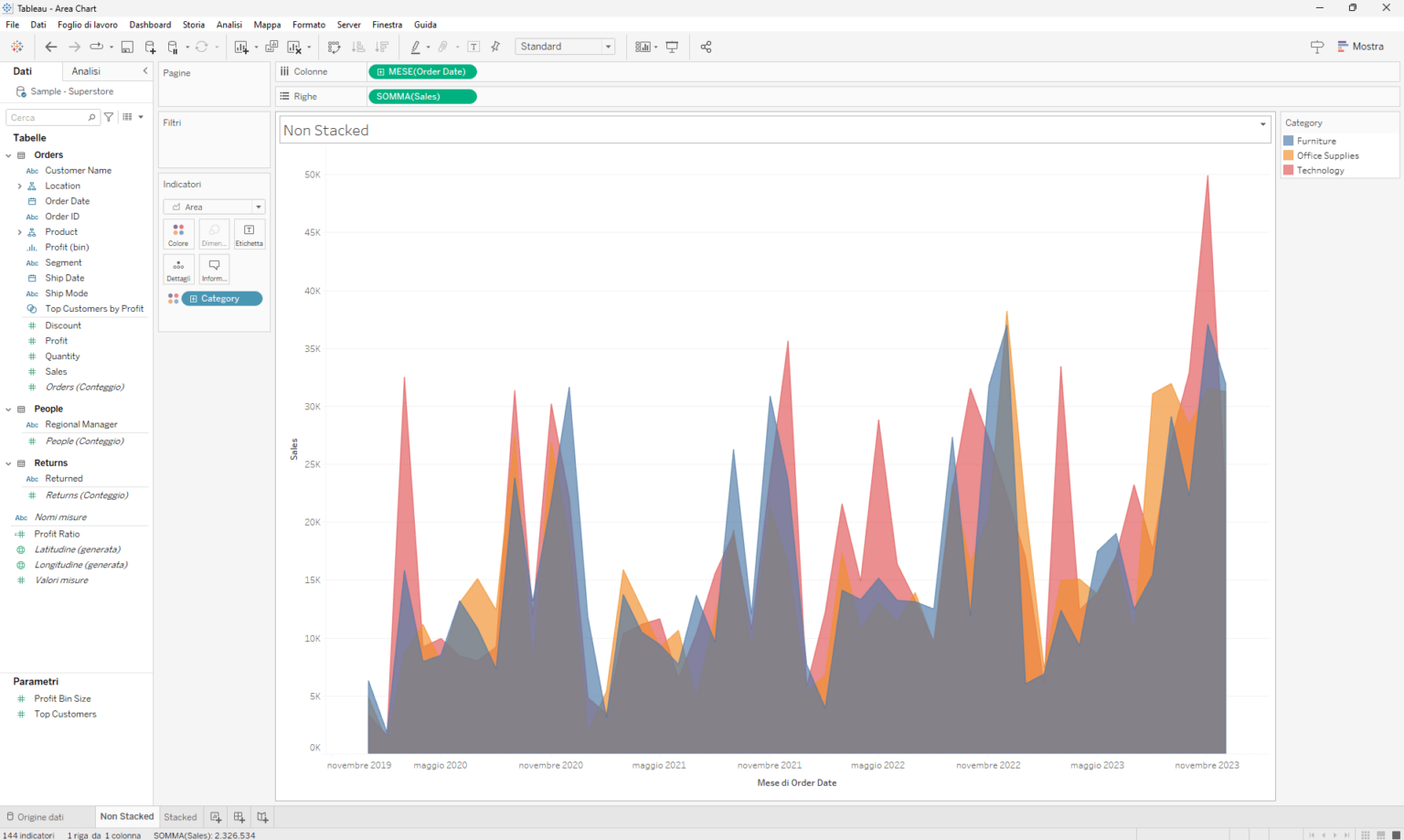 How to create a Stacked Area Chart in Tableau | Visualitics