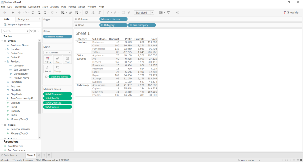 How to create a table in Tableau | Visualitics