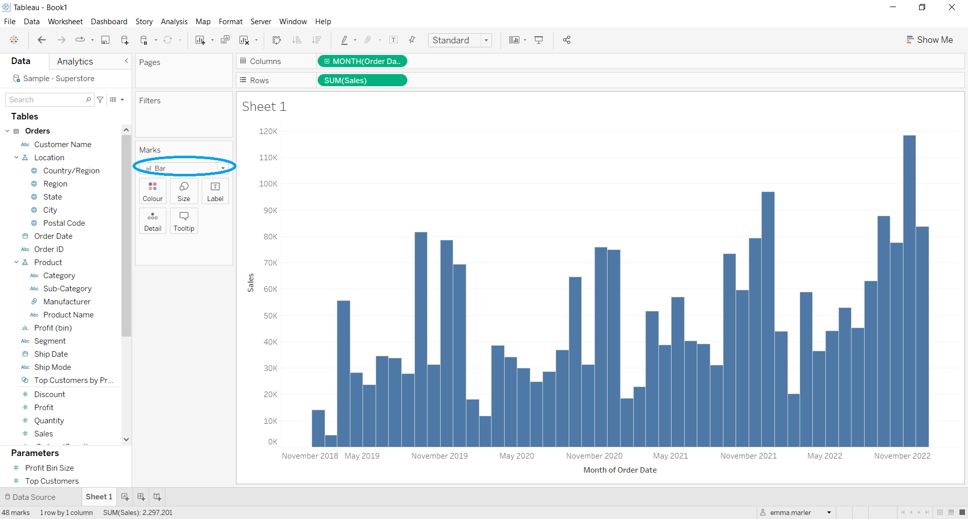 How to create a stacked bar chart in Tableau | Visualitics