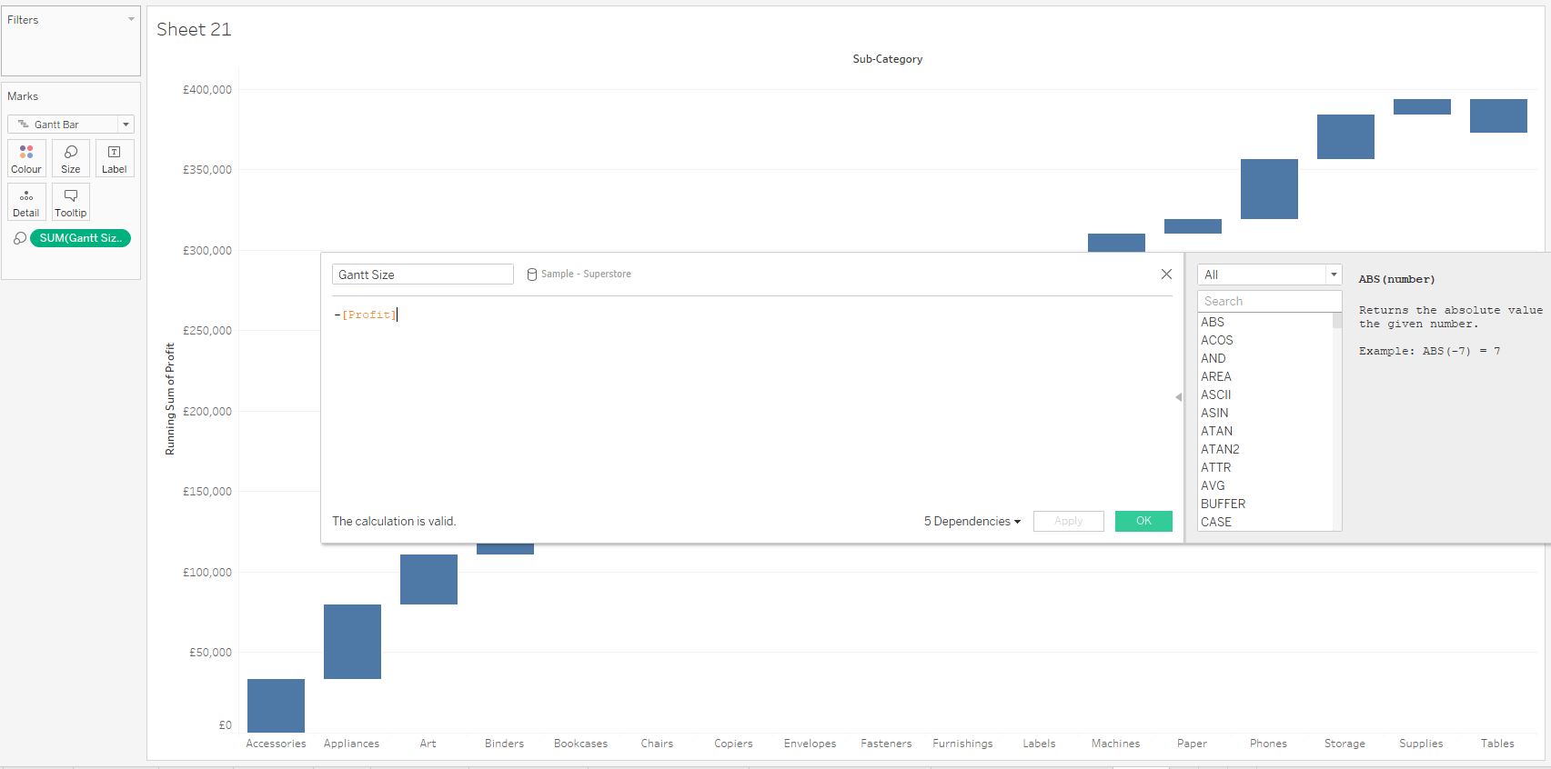 Gantt Size