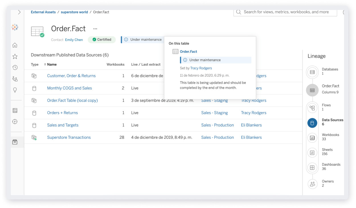 Tableau Data management