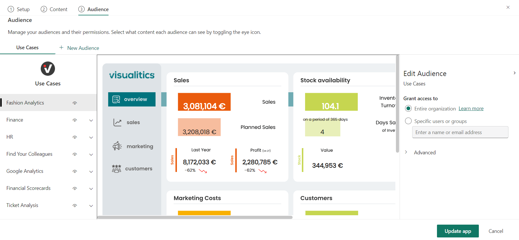 power bi workspace app