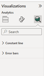 Aggiungere Error Bars: "Add further analyses to your visuals"