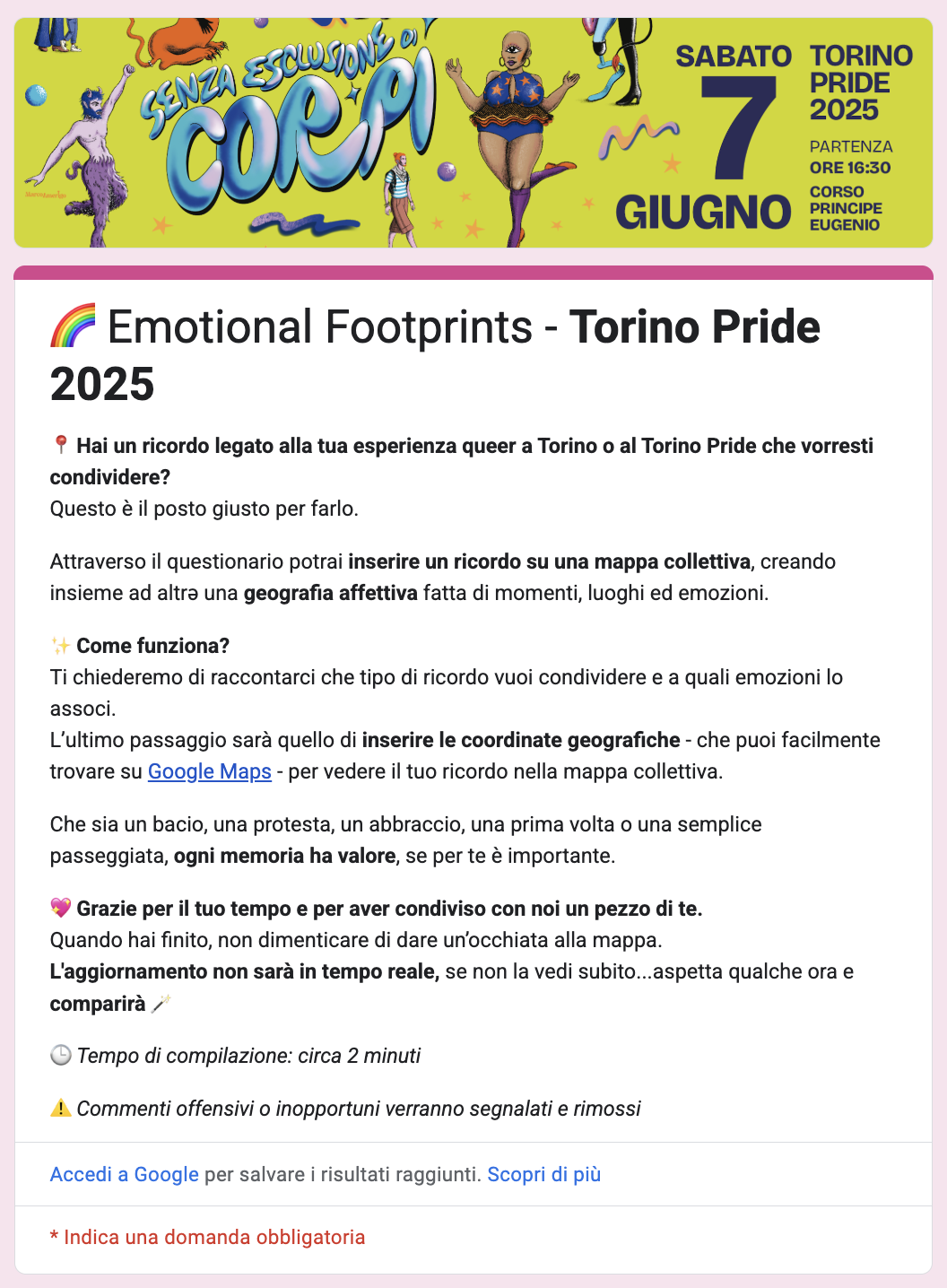 sondaggio google form-torino pride 2025